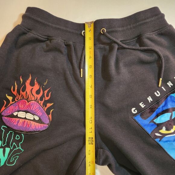 Genuine Authentic Garment Mens Large Black Sweatshirt Pants Set Crewneck Graphic - Picture 13 of 15